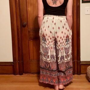 Free people Gold dust wide leg pants